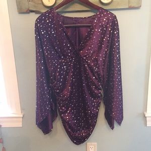 Purple and gold sequin tunic